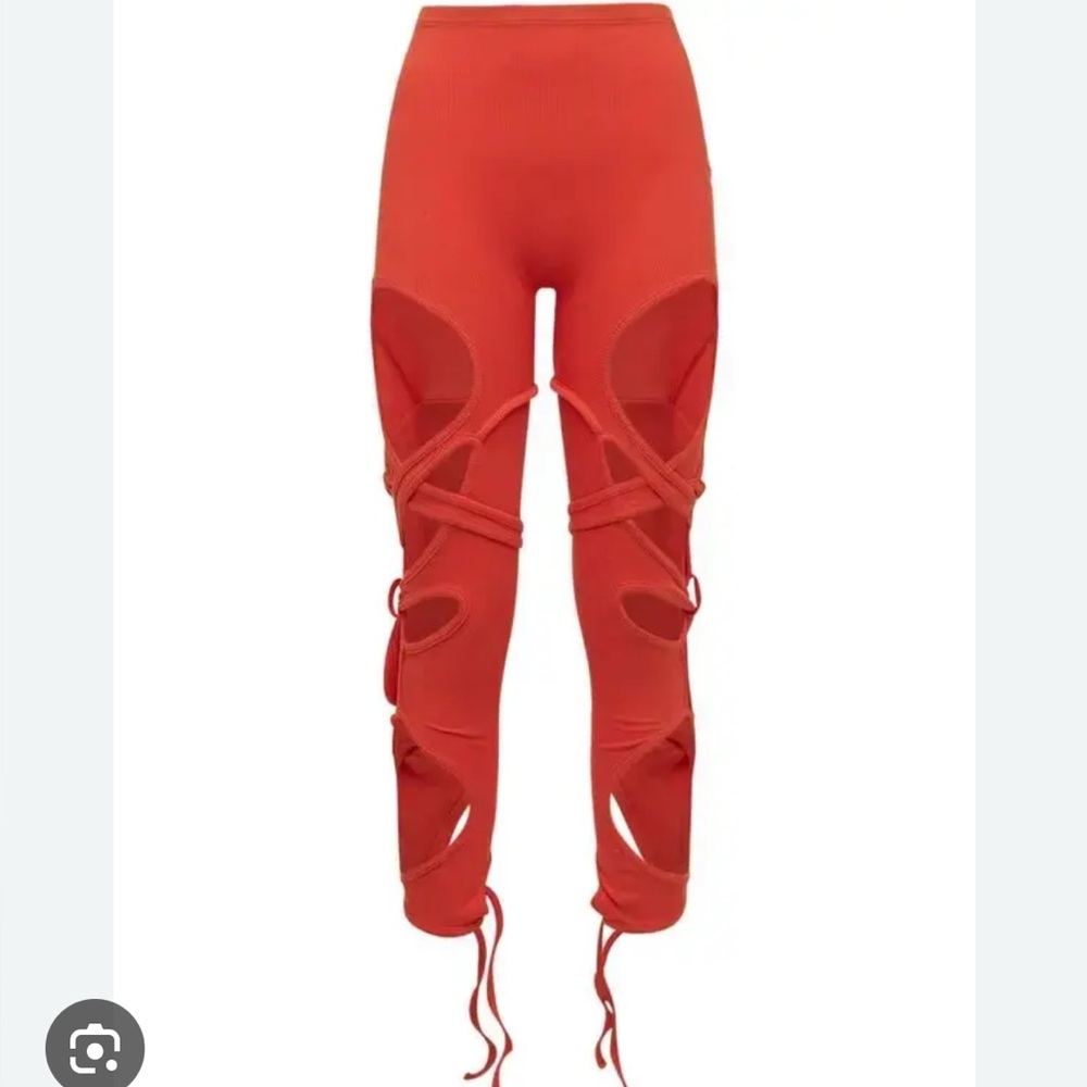 Red Cut-Out Leggings